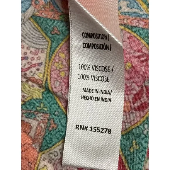 Bohemian Floral & Paisley Embroidered Shirt - All About Her S - Viscose Orange & - Picture 6 of 9